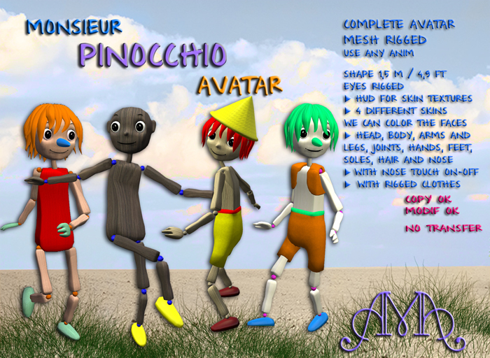 Avatar Pinocchio Monsieur (rigged mesh)