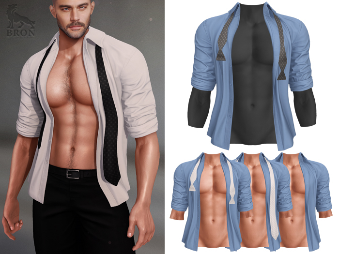 BRON - Valentine Open Shirt - Sky Blue