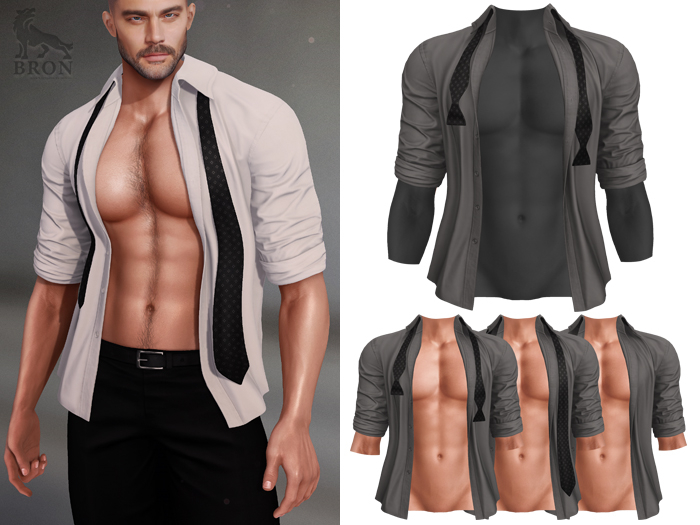 BRON - Valentine Open Shirt - Light Gray 