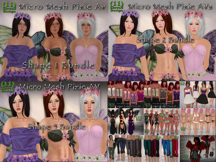 Archive Micro Pixie Avatar Bundles & extra clothes