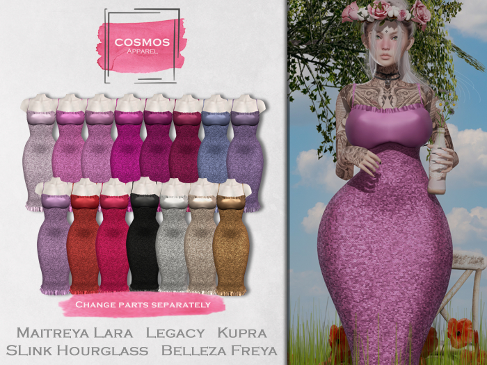 [COSMOS] Diana Bodycon Dress Sequins / 15 Colors Fatpack