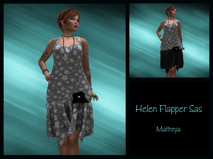 :EF: Helen Flapper Sas - Grey Flower