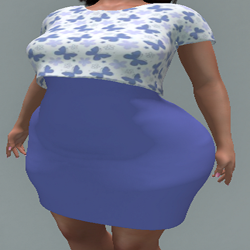 LoveMomma Blue Butterfly Tee Dress