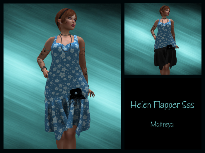 :EF: Helen Flapper Sas - Light Blue Flower