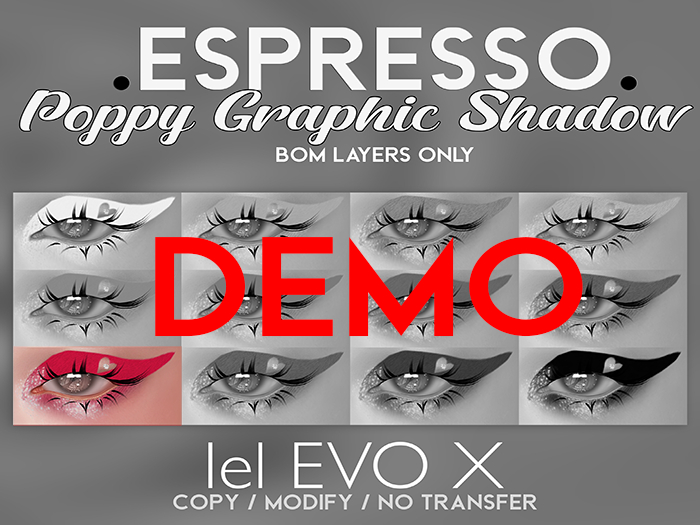 .espresso. Poppy Graphic Shadow Lelutka EvoX BOM (DEMO)