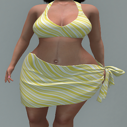 LoveMomma Yellow Stripes Sarong & Top