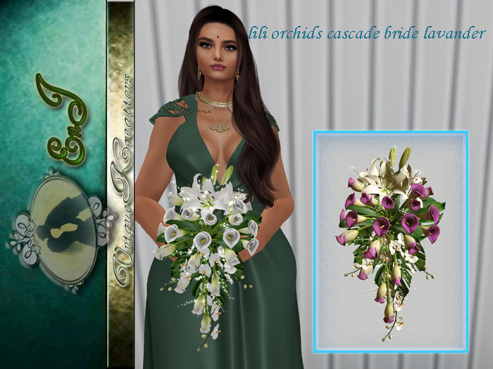 lili orchids cascade  bride lavander