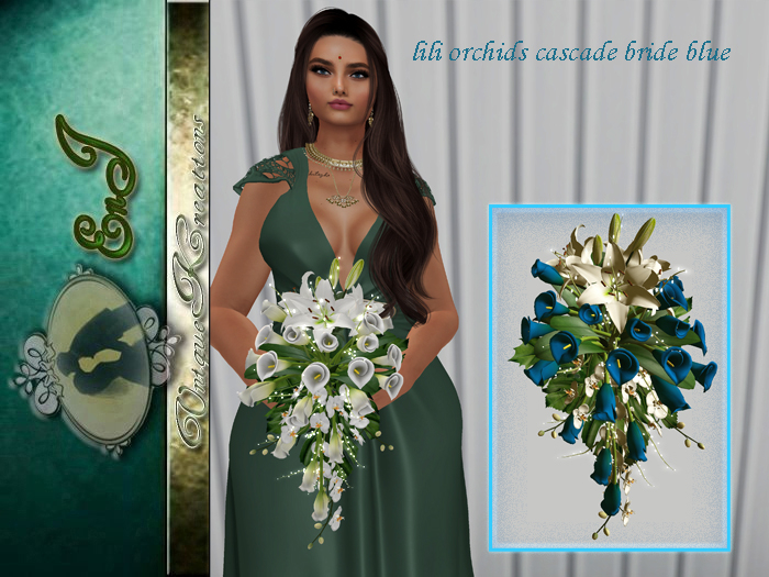 lili orchids cascade  bride blue