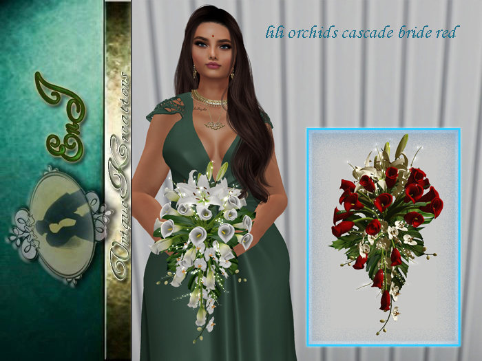 lili orchids cascade  bride red