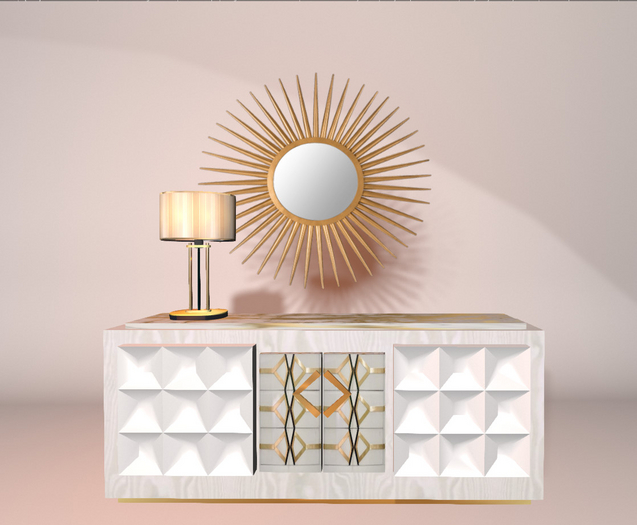 Pisa white gold sideboard 