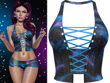 Anisha Lace Up Halter Vest [Galaxy Blue] - Maitreya (+Petite) • Legacy • Reborn