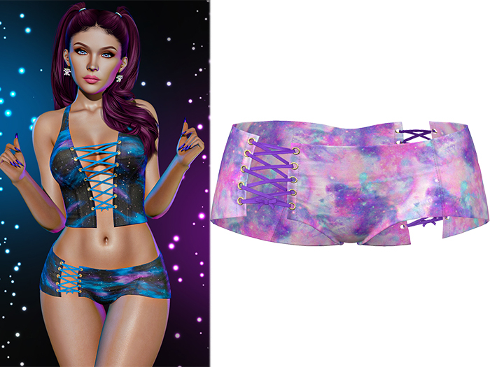 Anisha Lace Up Booty Shorts [Galaxy Candy] - Maitreya • Legacy • Reborn 
