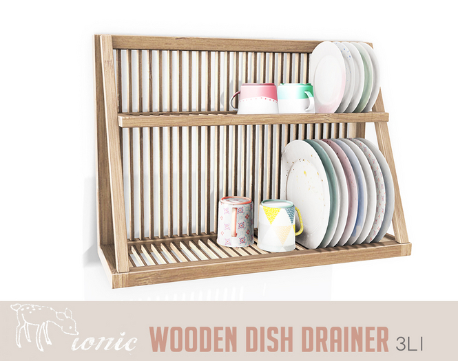 ionic : Wooden dish drainer