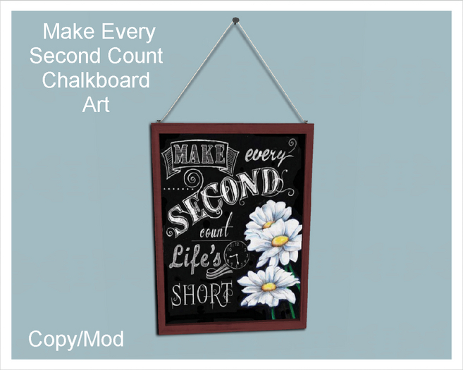 *CC* Make Every Second Count Chalkboard Art