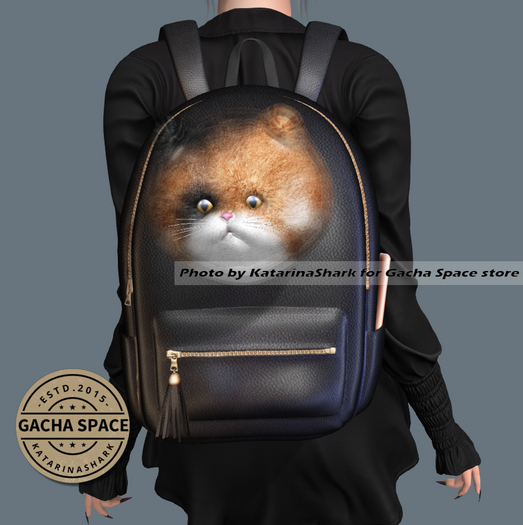 SEmotion Libellune Cat Leather Backpack Black Wearable RARE