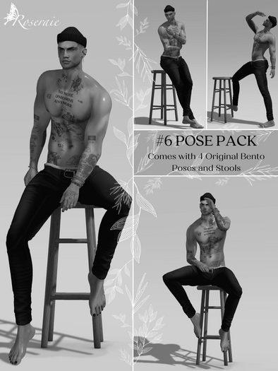 Roseraie- #6 Male Stool Pose Pack 
