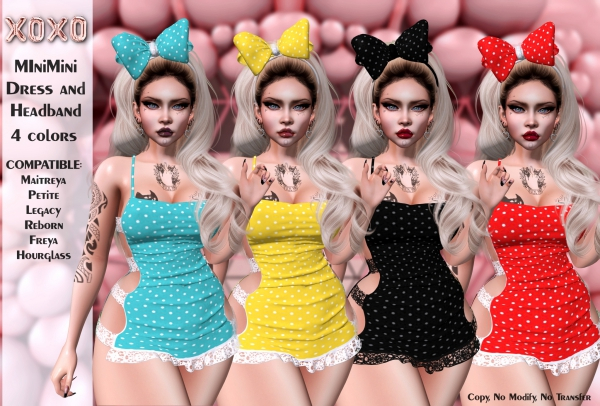 XOXO - MIniMini Dress and Headband Pua 4 colors