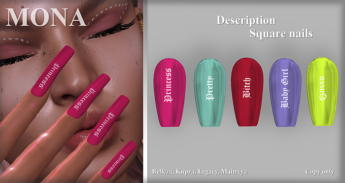 MONA - Description Square Nails