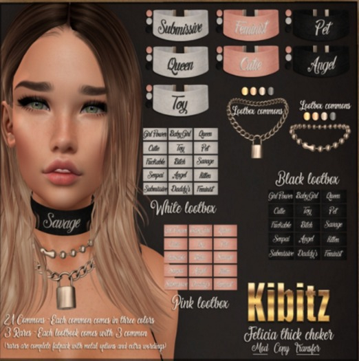 Kibitz - Felicia's thick choker - toy - pink