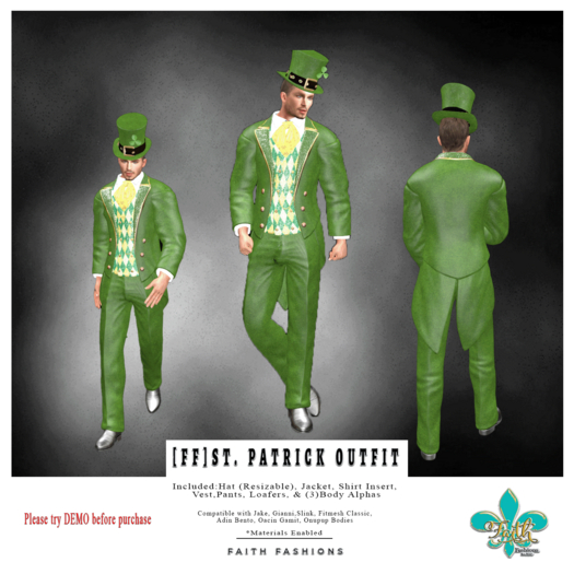 [FF]Men's St. Patrick Outfit - Delivery HUD