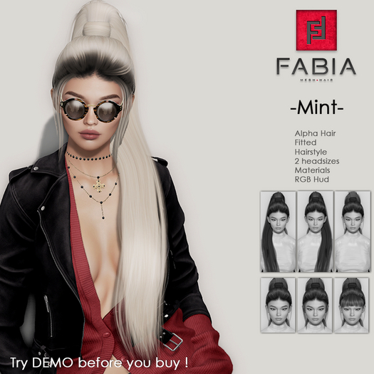 -FABIA- Hair  < Mint > Brown