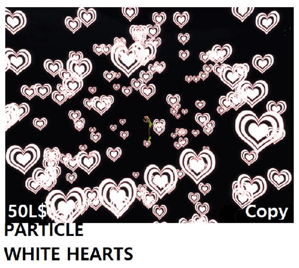 PARTICLE WHITE HEARTS