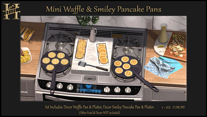 Chef HILL ~  Mini Waffle & Smiley Pancake Pans