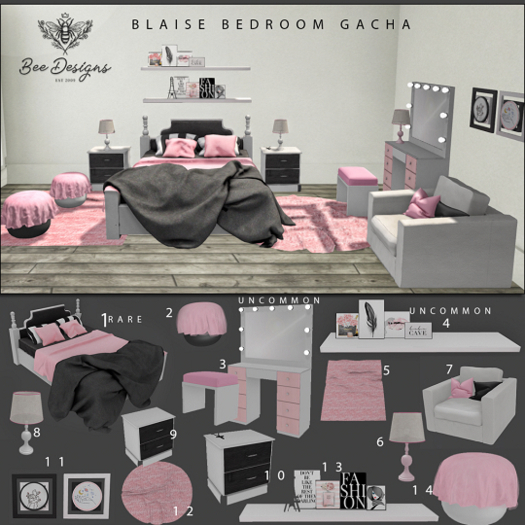01 Bee Designs Blaise Bedroom  RARE