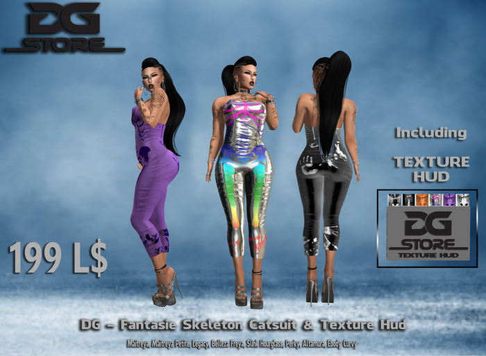 DG -Fantasie Skeleton Catsuit & Texture Hud - Box