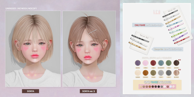VCO ~ Sonya Hair . RARE