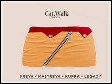 ANITA-Leather Orange Skirt