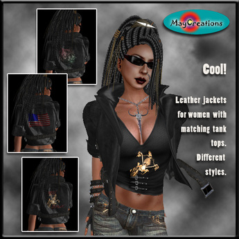 Second Life Marketplace - MayCreations sculpted short black biker jacket