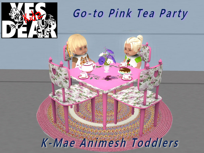 YES DEAR KID's K-Mae Animesh Go-to Toddler Pink Tea Party