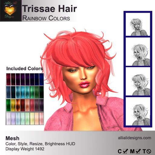 A&A Trissae Hair Rainbow Colors 