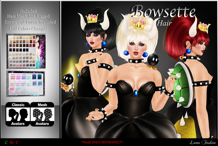 -Lamu Fashion- Hair *Miss Bowsette*