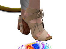 Beige Sandal (Sandalia Salto - Couro Bege)