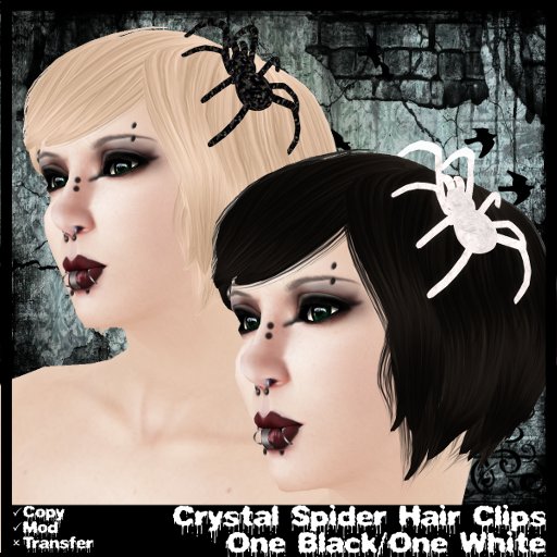 A Netherworld - Crystal Spider Hair Clips