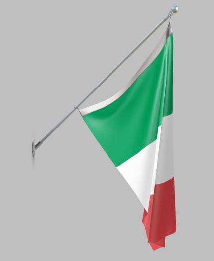 Italian Flag on a Flag Pole