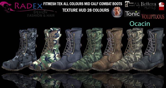 RADEX Fitmesh Tek All Colours Mid Calf Combat Boots