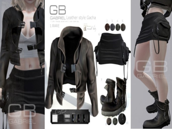 .::GB:: LEATHER STYLE GACHA FEMALE FULL SET + RARE ( 10 Pcs )