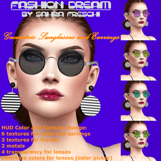 FD - Geometric Sunglasses&Earrings HUD texture/color change