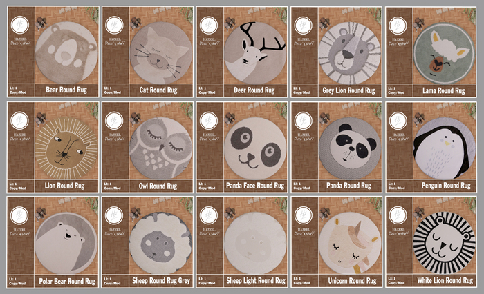 .::Hazeel::.  Animal Round Rugs FATPACK - BOXED - {Add & Touch}