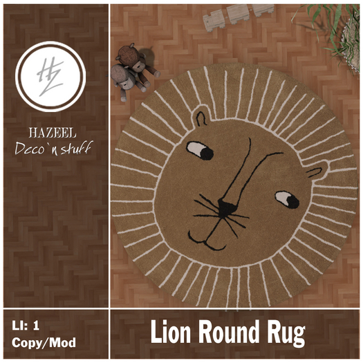 .::Hazeel::. Lion Round Rug - BOXED - {Add & Touch}