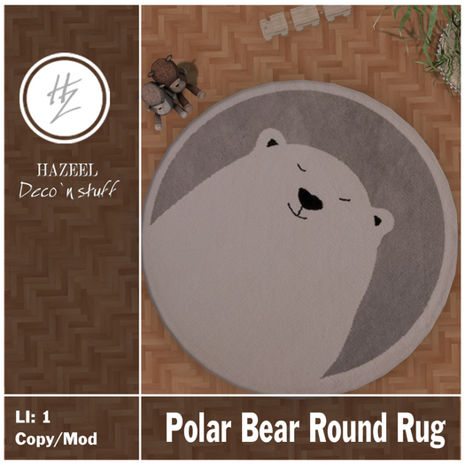 .::Hazeel::. Polar Bear Round Rug BOXED - {Add & Touch}
