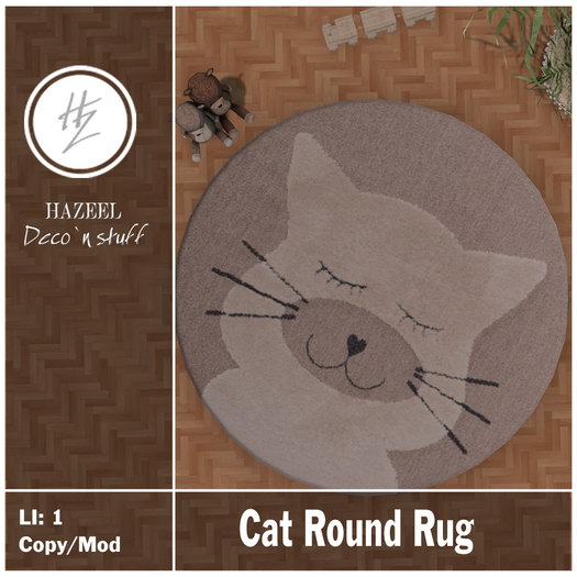 .::Hazeel::. Cat Round Rug - BOXED - {Add & Touch}