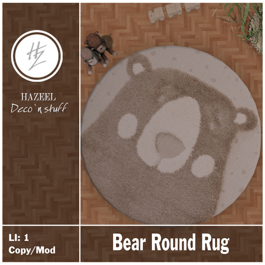 .::Hazeel::. Bear Round Rug - BOXED - {Add & Touch}