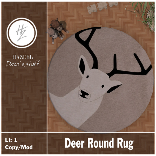 .::Hazeel::. Deer Round Rug - BOXED - {Add & Touch}