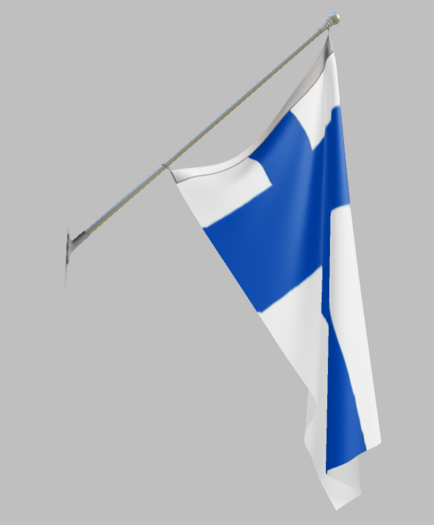 Finland Flag on Flag Pole