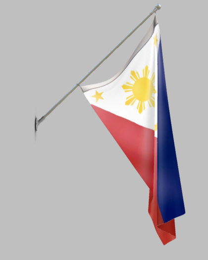 Philippines Flag on Flag Pole