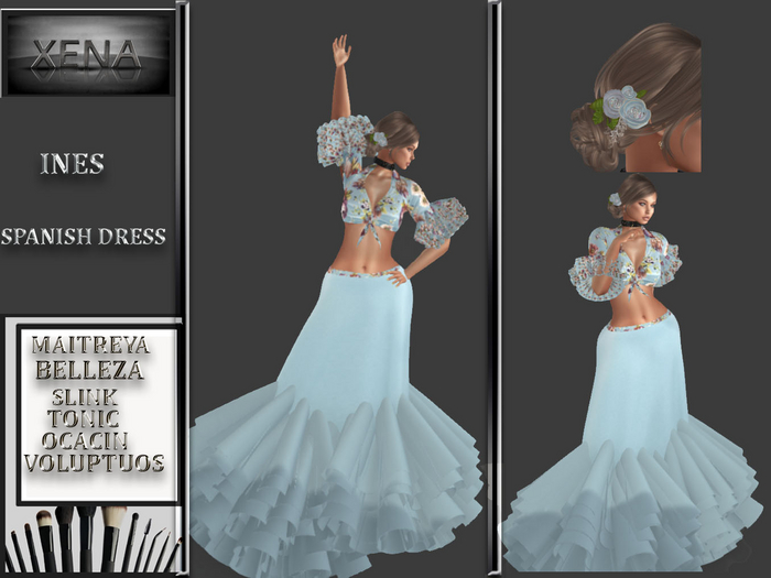 INES BLUE , Spanish typical dress. Seville